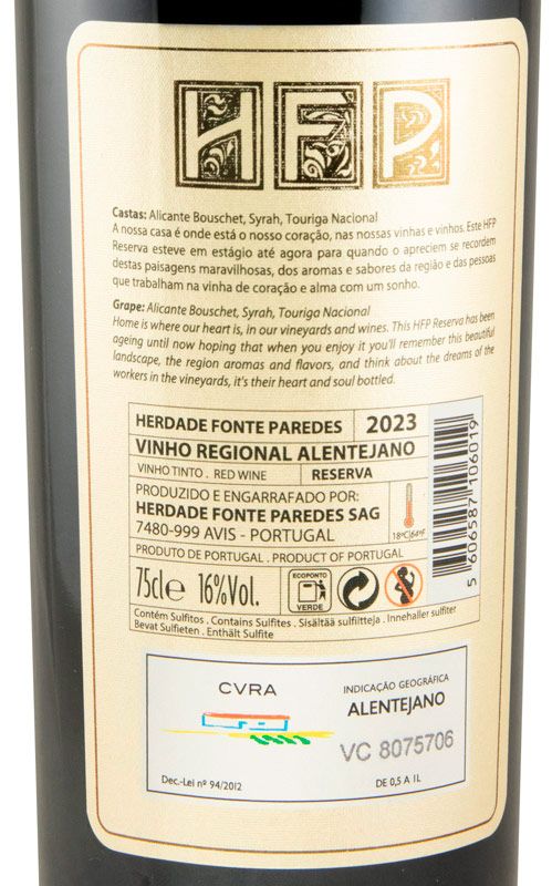 Herdade Fonte Paredes Reserva Tinto