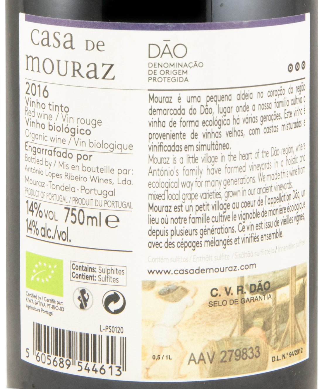 Vin rouge Casa De Mouraz Private Selection (biologique)