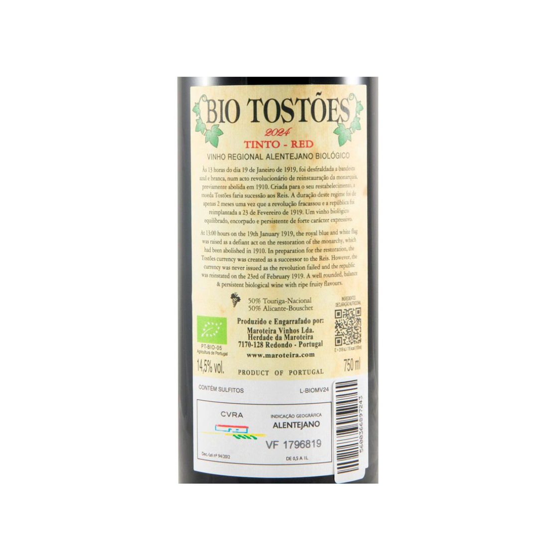 Herdade da Maroteira Bio Tostões Biológico Tinto