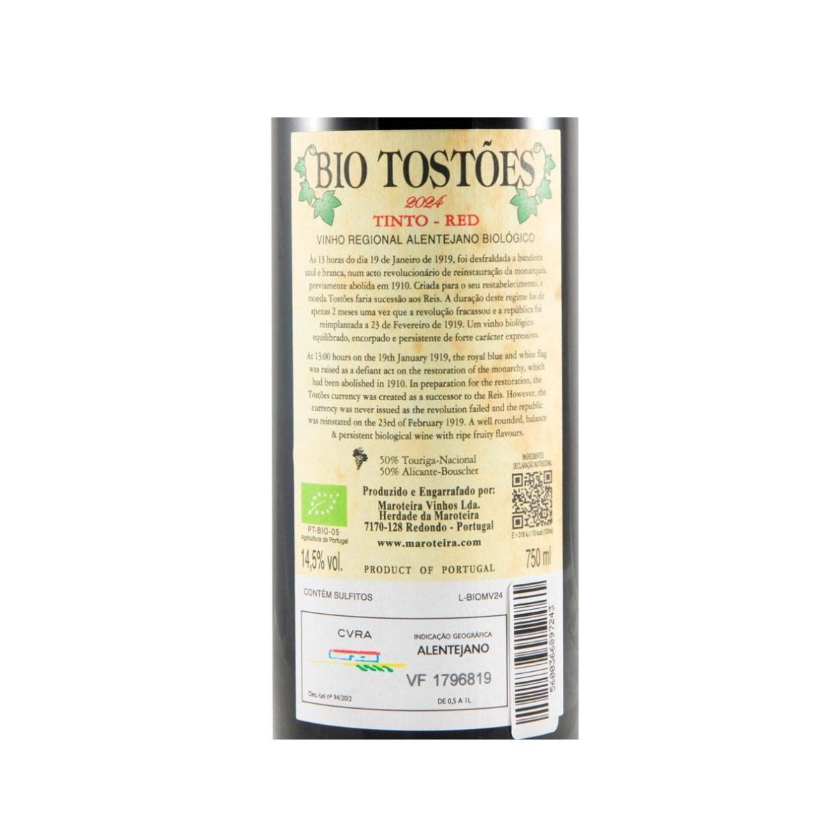 Herdade da Maroteira Bio Tostões Biológico Tinto