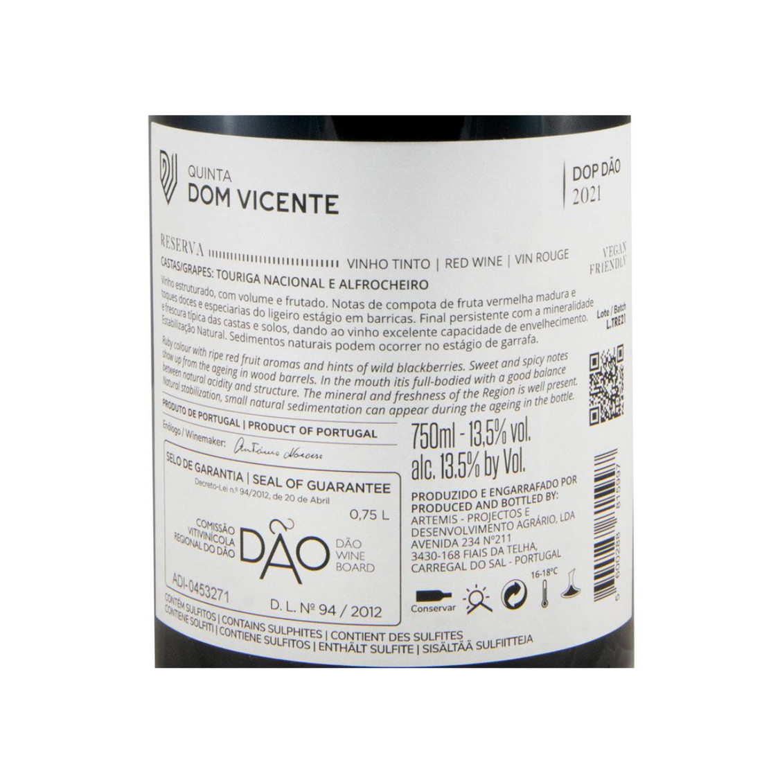 Quinta Dom Vicente Touriga Nacional & Alfrocheiro Reserva Tinto