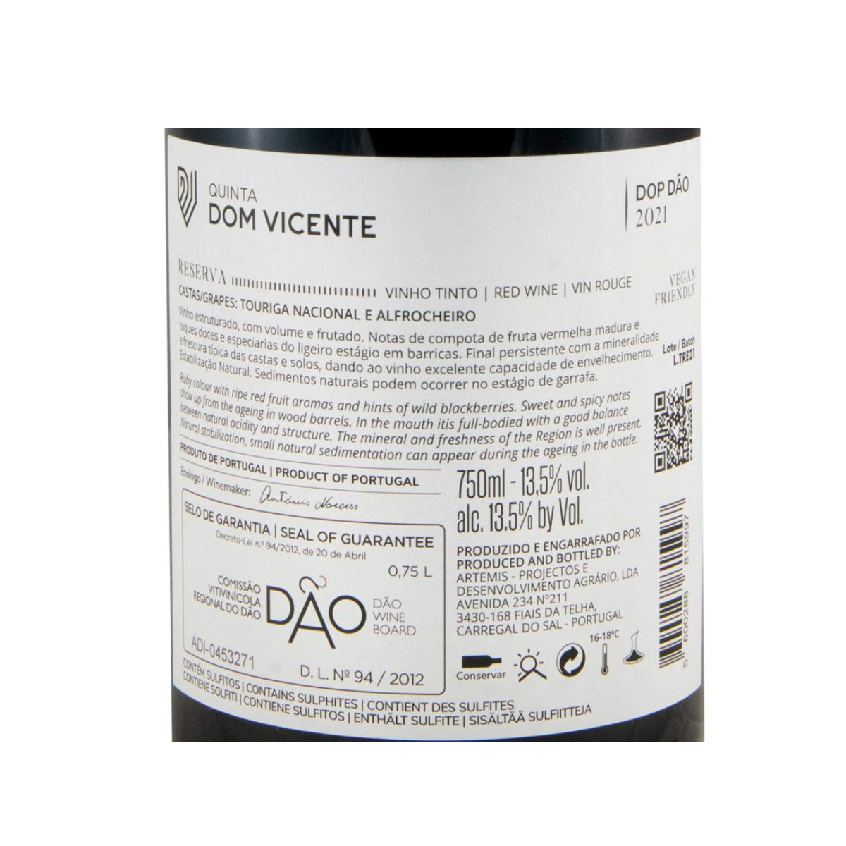 Quinta Dom Vicente Touriga Nacional & Alfrocheiro Reserva Tinto