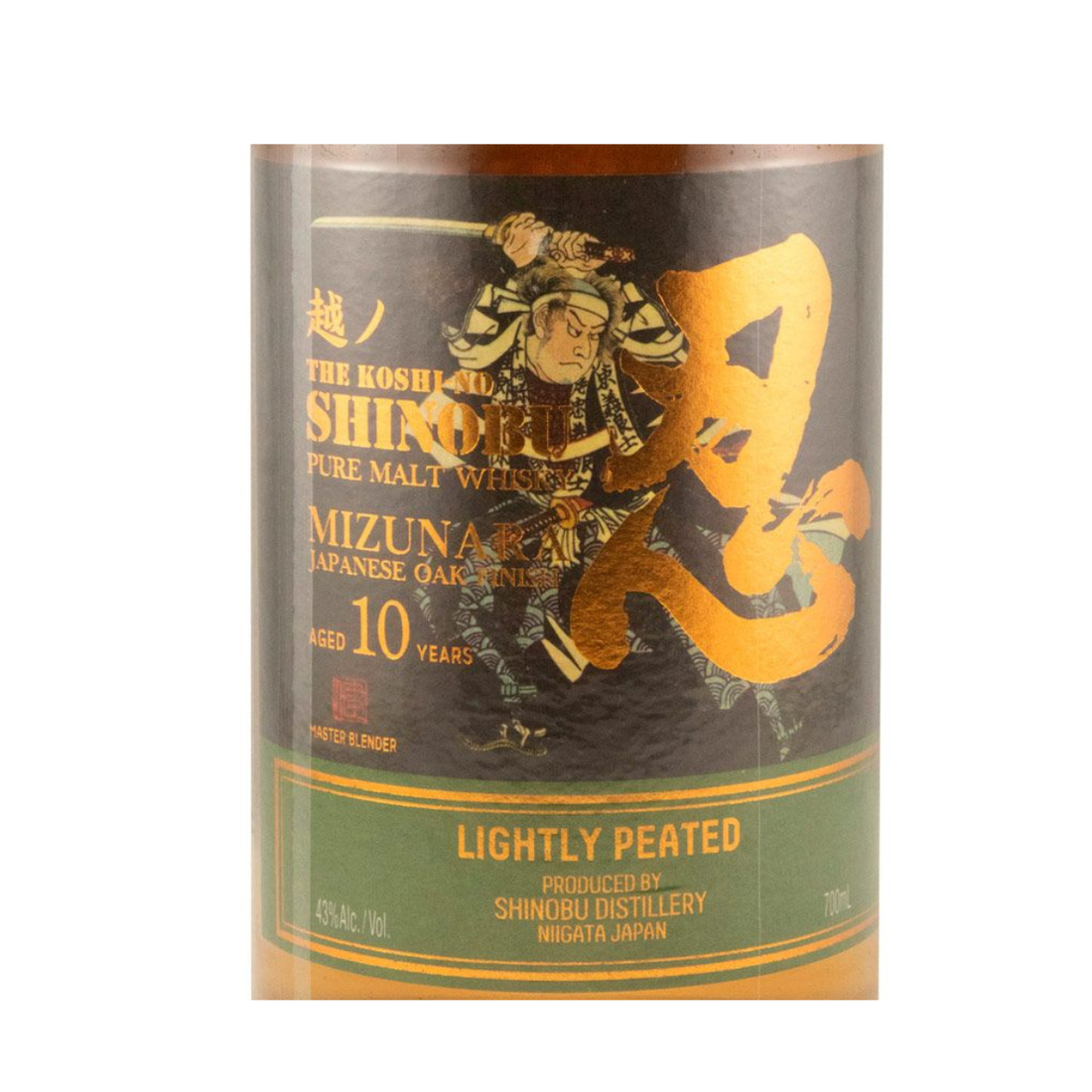 Shinobu The Koshi-No Lightly Peated Mizunara Oak Pure Malt 10 anos