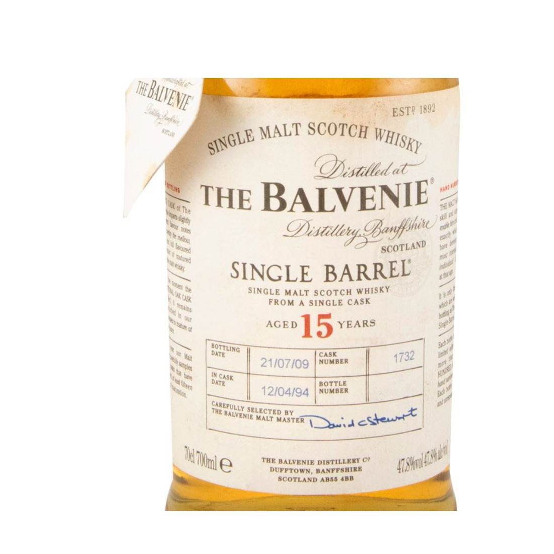 Balvenie Single Barrel Cask N.º 1732 15 anos
