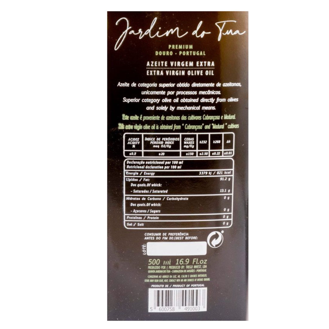 Azeite Virgem Extra Jardim do Tua 50cl