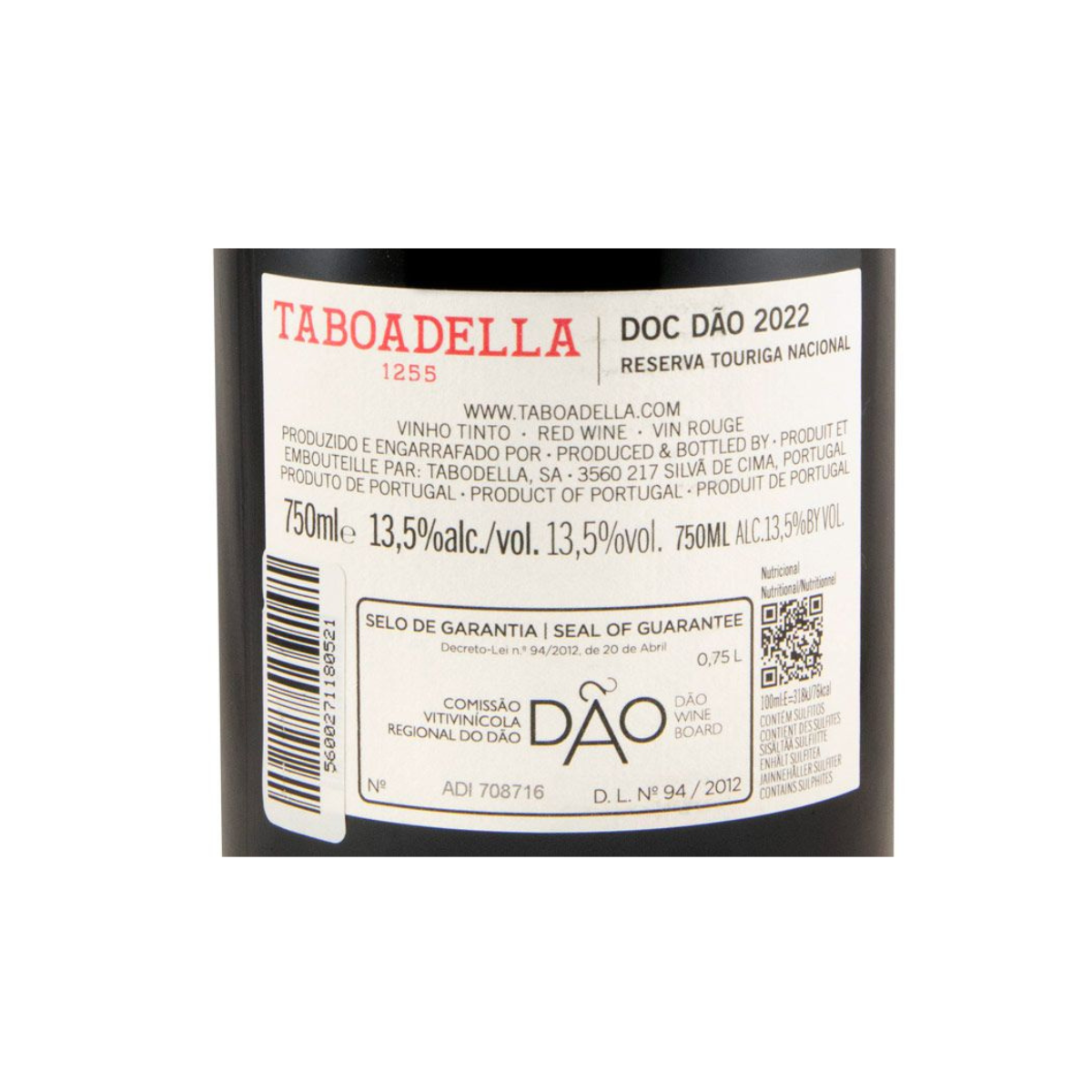 Taboadella Touriga Nacional Reserva Tinto